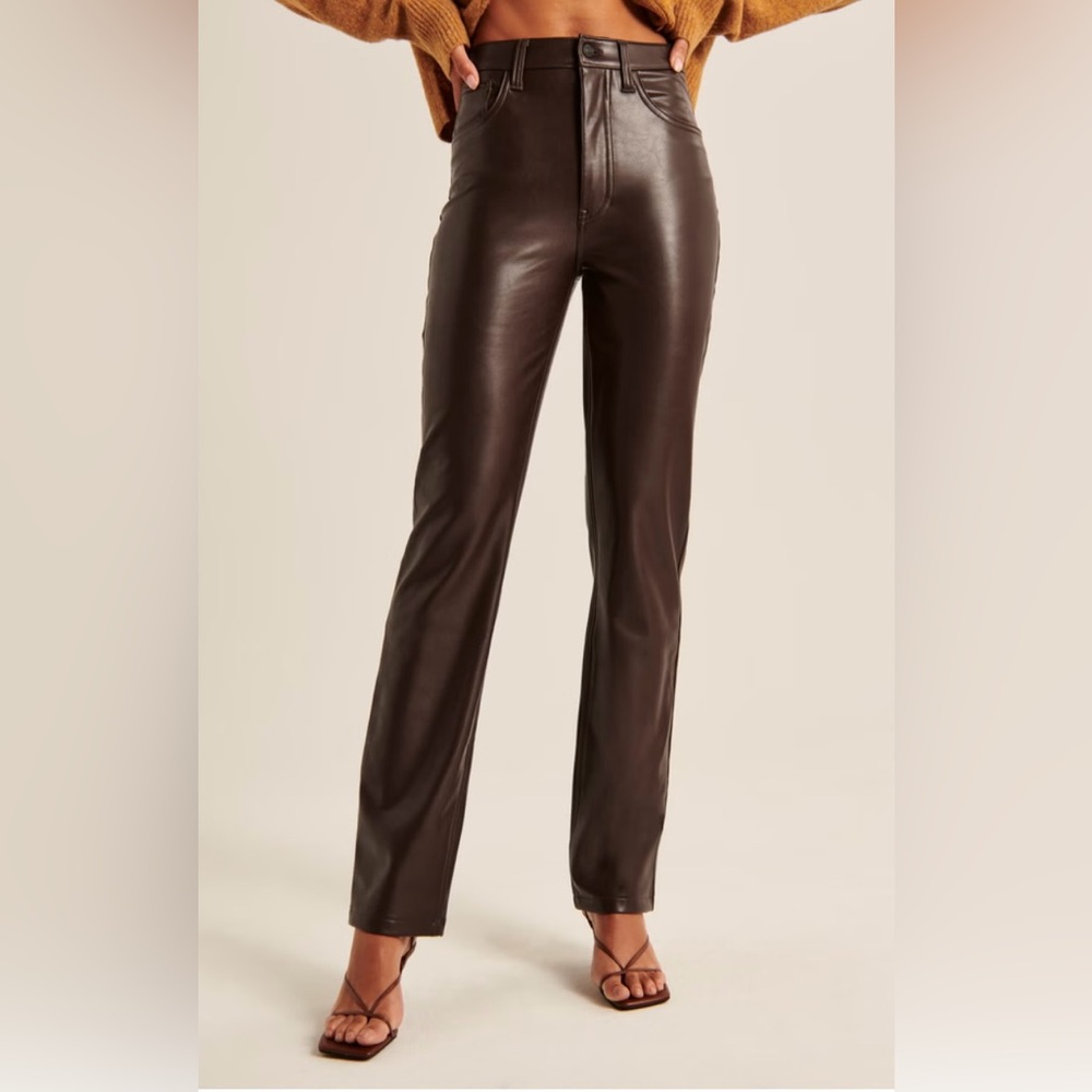 Abercrombie & Fitch Tan Leather Pants